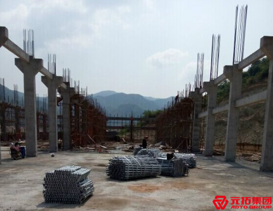 浙江諸暨次塢鑄造廠房高支模項目使用元拓盤扣式腳手架